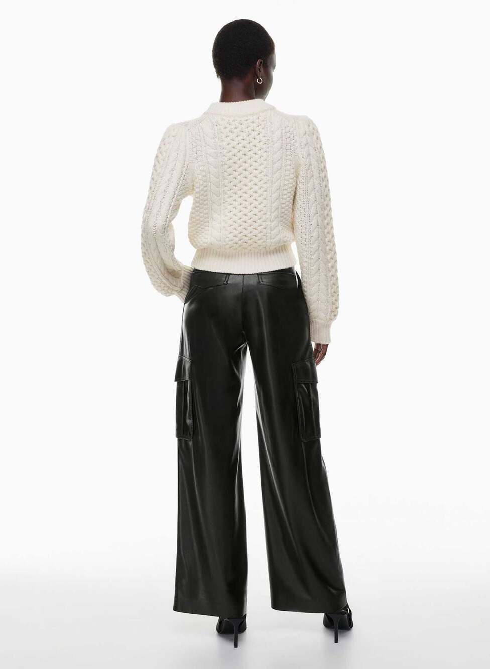 Aritzia Wilfred Wide Leg Vegan Leather Cargo Pants - Picture 2 of 8